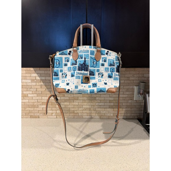 Dooney Bourke Disneyland 60th Anniversary 2015 Satchel Bag Blue White Tan